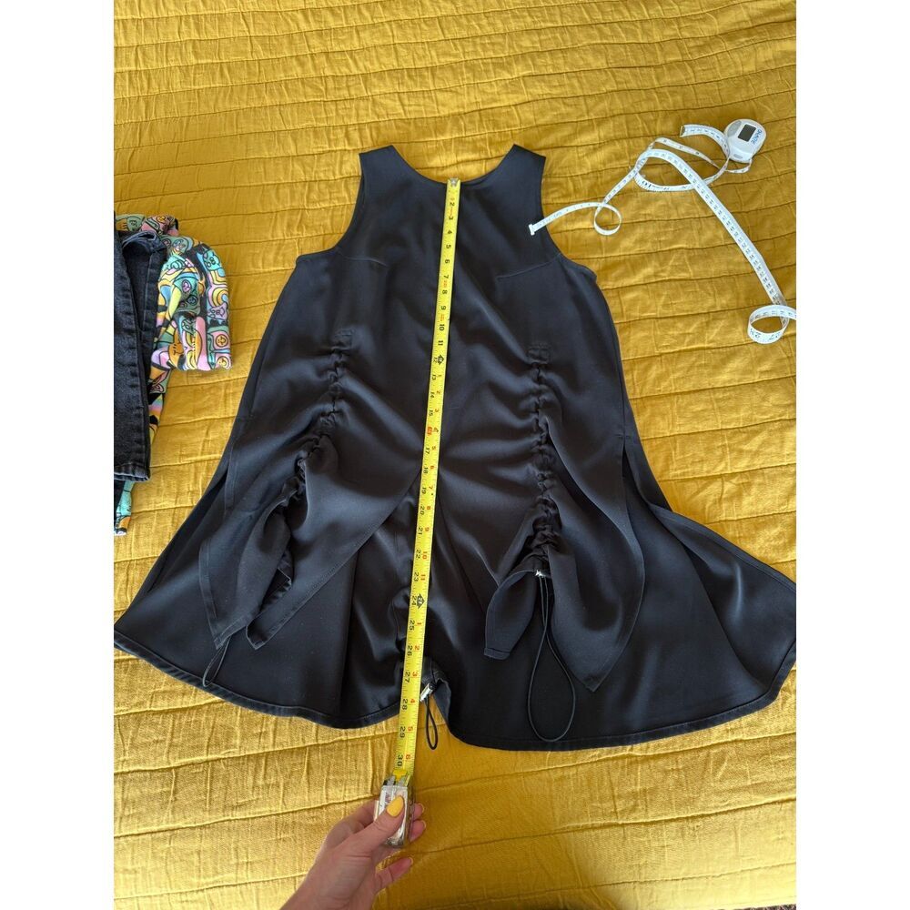 UN3D Japan Avant Garde Sleeveless Top Black Ruched Side Slit Asymmetric Tunic - Picture 7 of 14